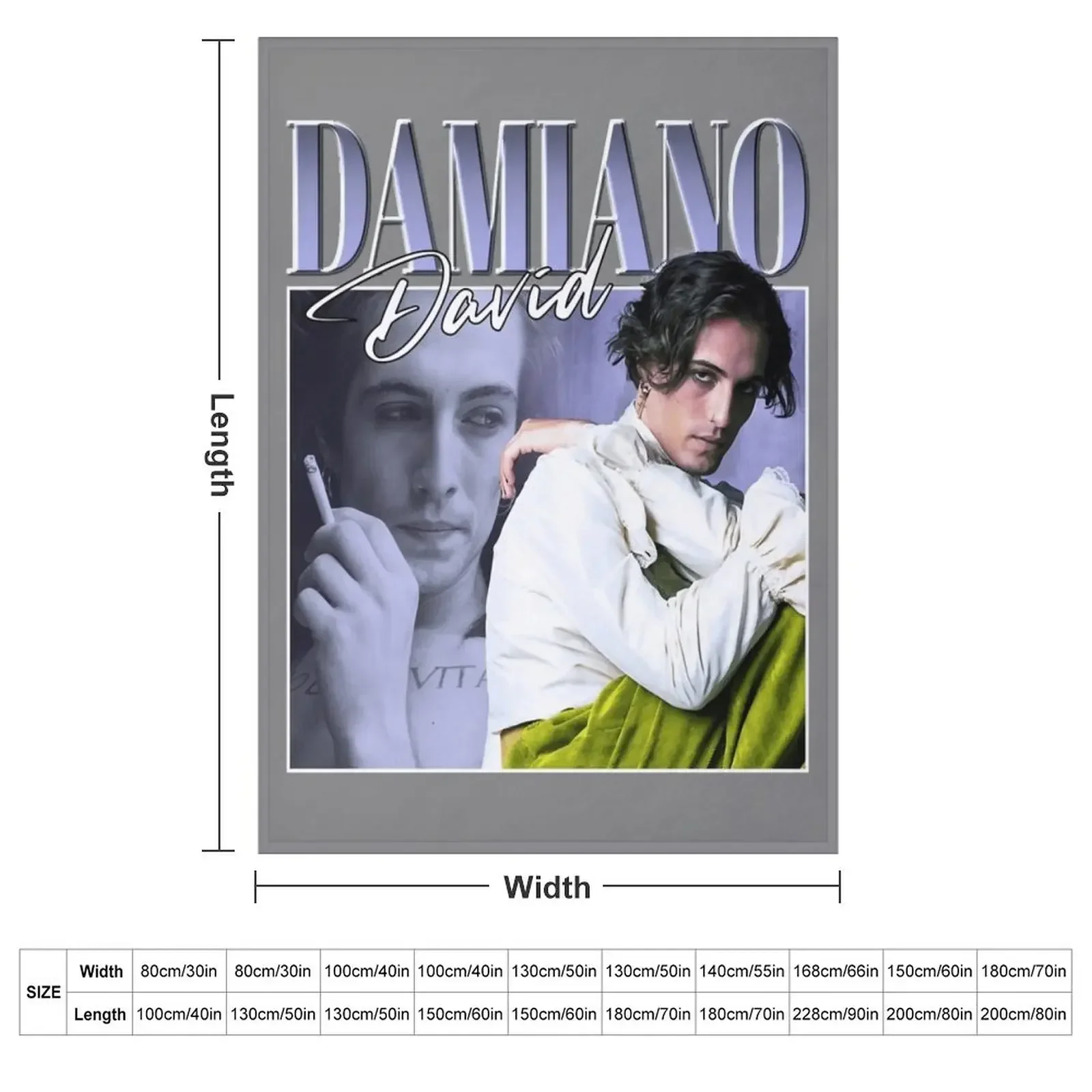 Damiano David Maneskin M?neskin Eurovision 2021 Throw Blanket Extra Large Throw Beach Sofa Throw blankets and throws Blankets