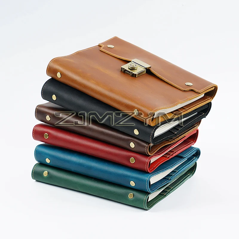 Vintage Leather Binder Notebook A5 Detachable Password Book Journals Multifunctional Sketchbook Diary for Daily Writing