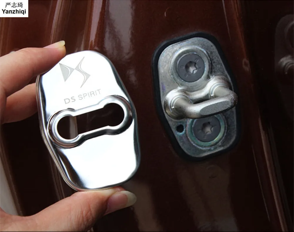 4Pcs/set Stainless steel Car Accessories Decorat And Protecte Door Lock Cover Case for DS Spirit DS3 DS4 DS5 DS5LS DS6
