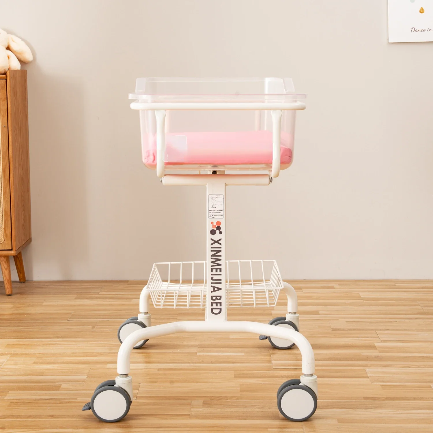 Hospital newborn car, air controlled transparent crib, movable with mosquito net, baby bed