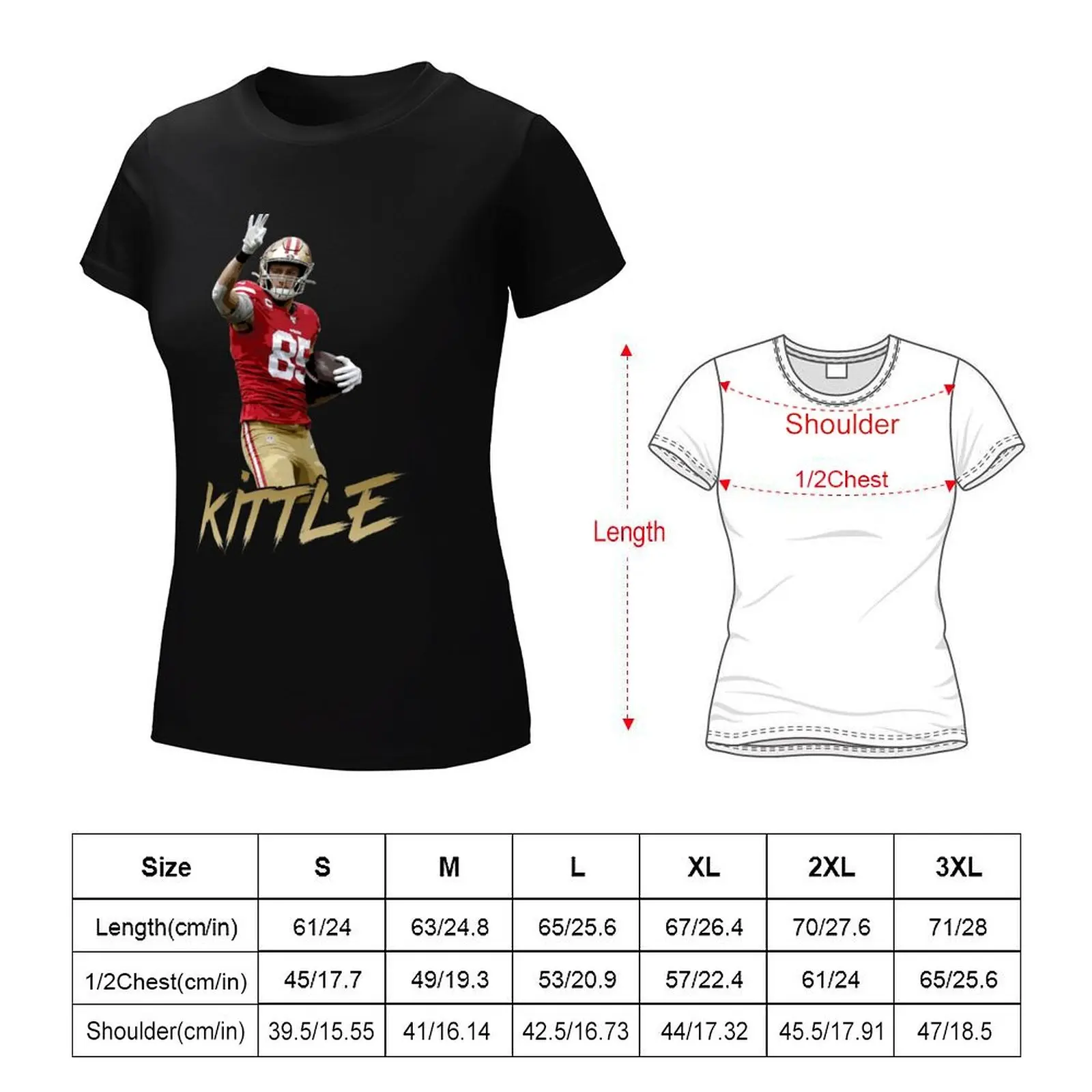 George Kittle T-Shirt female Female clothing aesthetic clothes Woman fashion