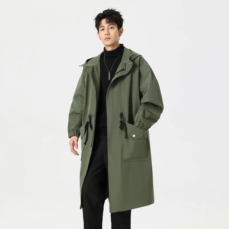 

Trench Coats Retro Men Demi-Season Breathable Slim Vacation Exquisite Unisex Casual Sunproof Pockets Lapel Single-Button Trendy