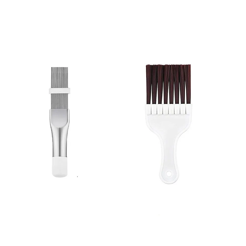 

2Pcs/Set Stainless Steel Air Conditioner Condenser Fin Comb Cleaning Brush Fin Comb AC Fin Cleaning Brush Durable Design