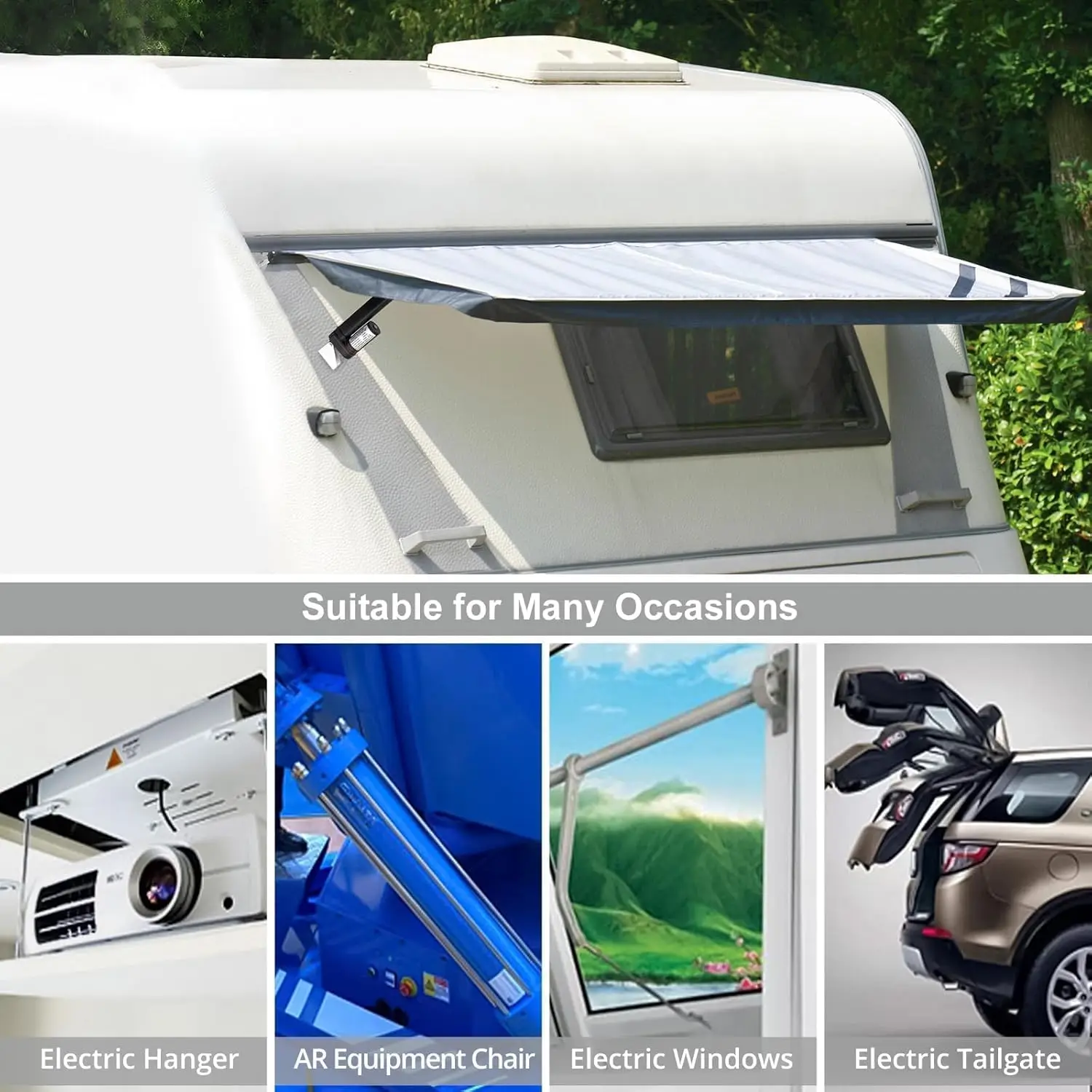 Justech 12V Linear Actuator 330LBS 4in IP54 for RV Solar Industrial