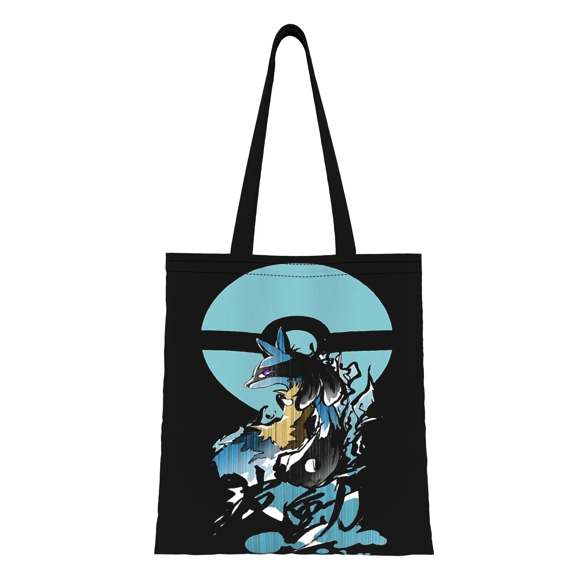 

1PC first day of school pokemon lucario Canvas funko Canvas Tote Bag Women'S Shoulder Handbag