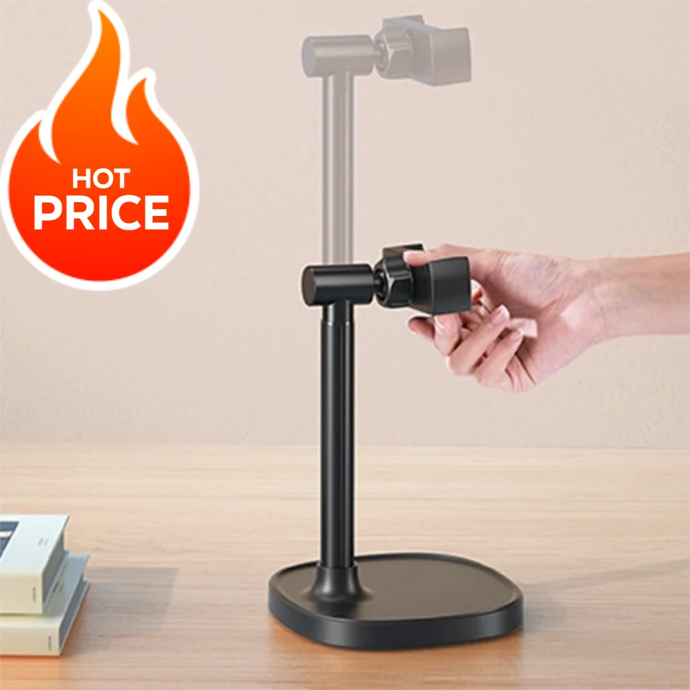 

Телескопическая подставка для телефона с регулируемой высотой, устойчивая основа 360° ° Поворотный держатель для настольного телефона Универсальный металлический кронштейн для мобильного телефона