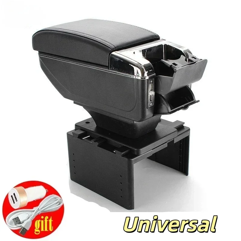 

Universal Car Armrest Box Central Content box with cup holder ashtray USB Charging Car