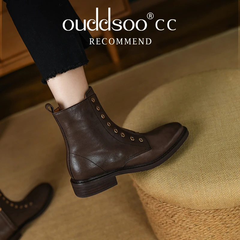 Ods Chelsea Boots High-top Boots Wear-resistant Breathable Fashion Trend Versatile Round Toe Casual Non-slip Spring and Autumn