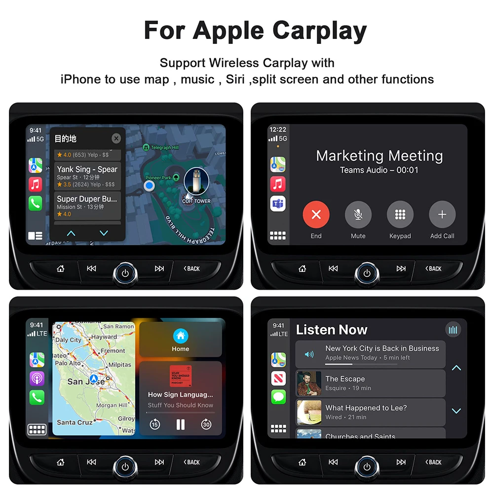 محول CarPlay اللاسلكي 2 في 1 وAndroid Auto Carplay AI Box تحويل سلكي إلى صندوق ذكي لاسلكي لسيارات CarPlay السلكية في المصنع