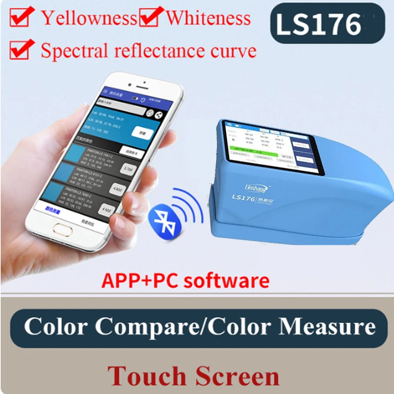 Linshang LS176 LS176B Colour Color Spectrophotometer Colorimeter with 400~700nm Spectral Reflectance Curve Whiteness Yellowness