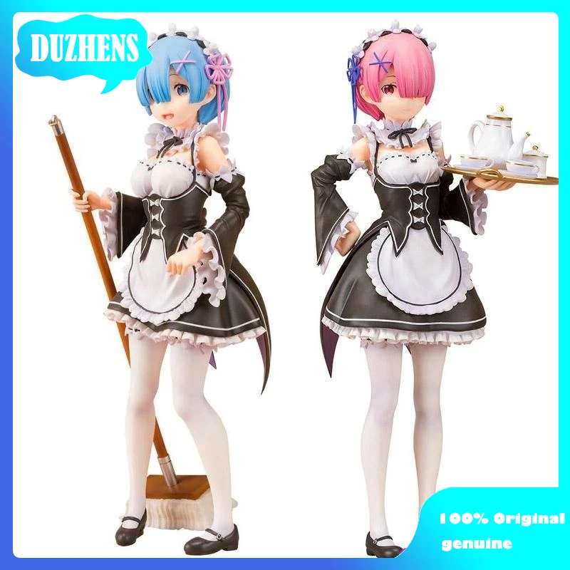 

100% Original:Anime Re:Zero REM RAM Maid style 23.5cm PVC Action Figure Anime Figure Model Toys Figure Collection Doll Gift