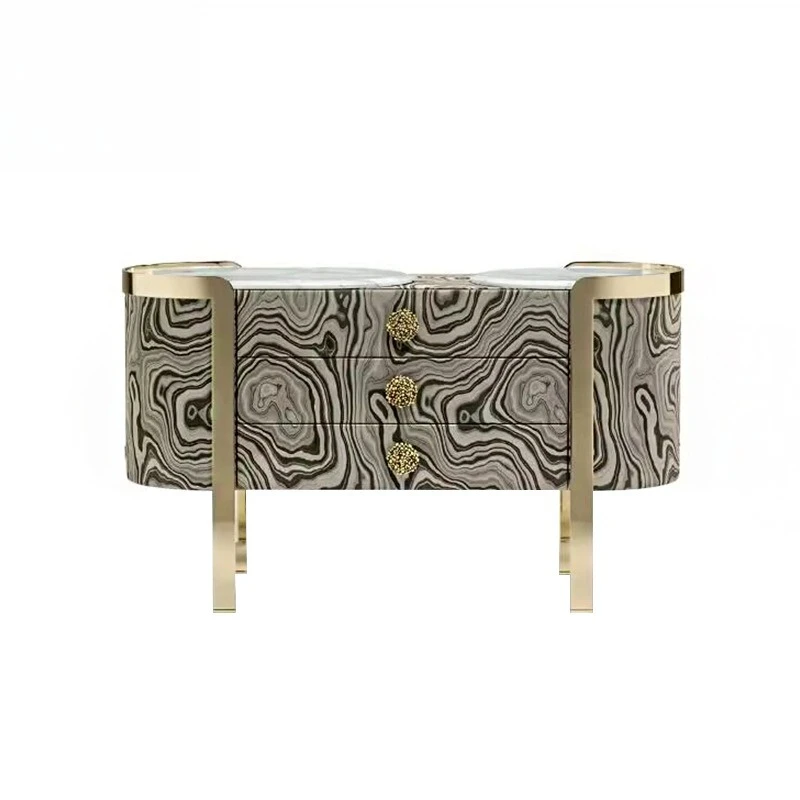 

Light luxury art solid wood porch cabinet, villa home designer home creative high-end dining side cabinet