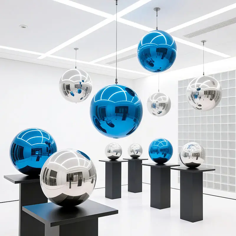 za-Jumeng Factory Sale Blue Stainless Steel Rust-proof Balls Handmade Eco-Friendly Luxury Art Deco Diwali Indoor Outdoor%
