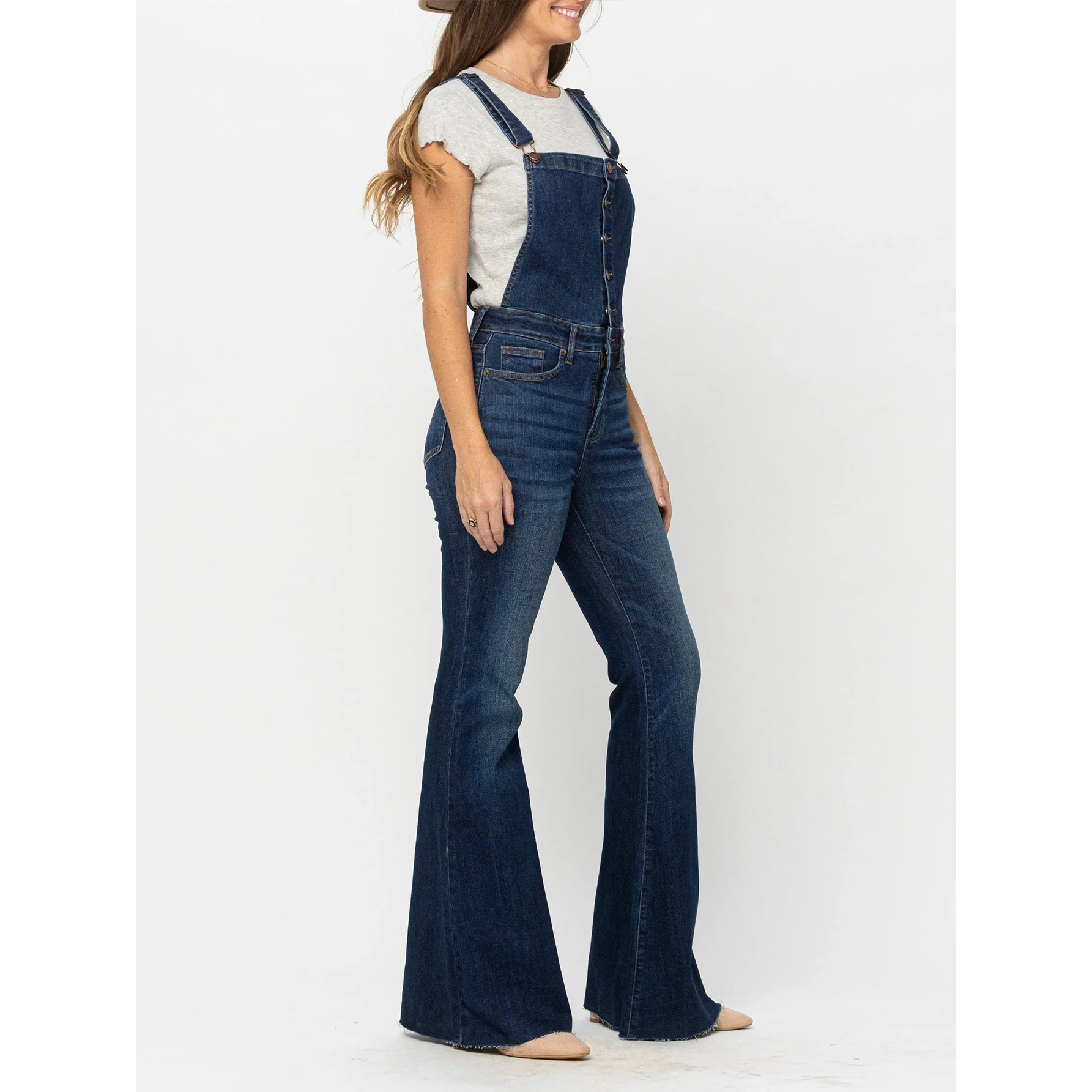 Faionable jeans elástico de cintura alta feminino sino bot com alças outono inverno nova chegada jeans elásticos