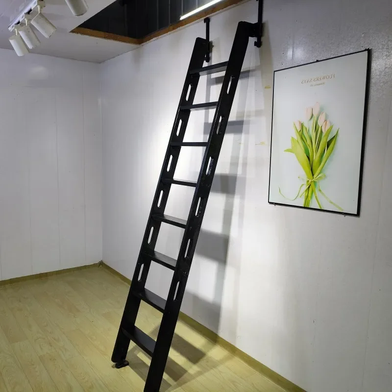 

#Household wall tiling, folding, stretching, invisible storage, vertical solid wood building ladder