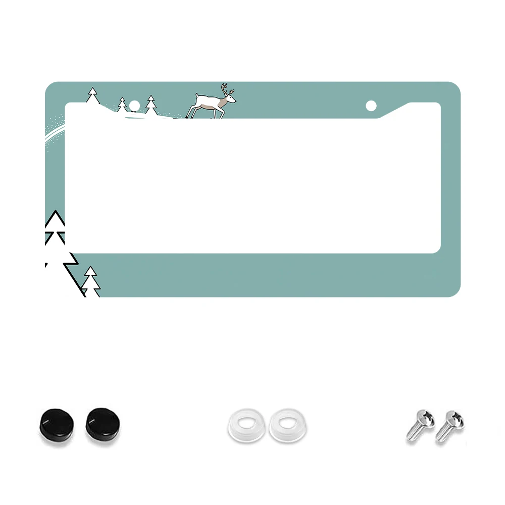 

Зеленая алюминиевая рамка номерного знака с 2 отверстиями, 1 шт., с рисунком оленя и снега, 6x12 дюймов, комплект винтов, новинка в стиле ретро