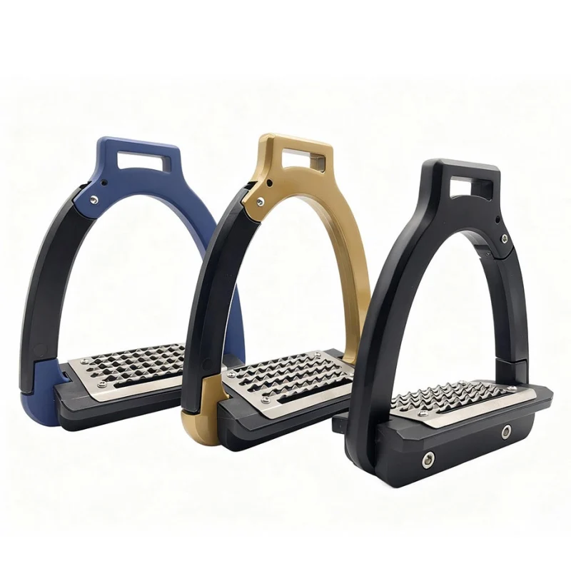 

New Anti-Fall Quick Release Horse Stirrups Side-Open Aluminum Alloy Equestrian Stirrups with Stainless Steel Step