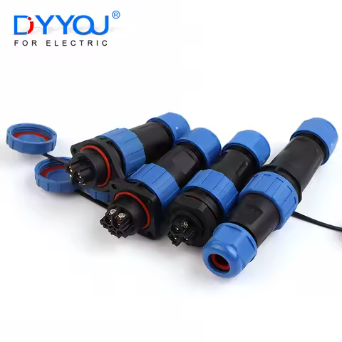 LP/SP20 Nut/Flange/Docking/Square IP68 Waterproof Aviation Connector Screw crimp Plug Socket Male Female Solderless 2-7 Pin