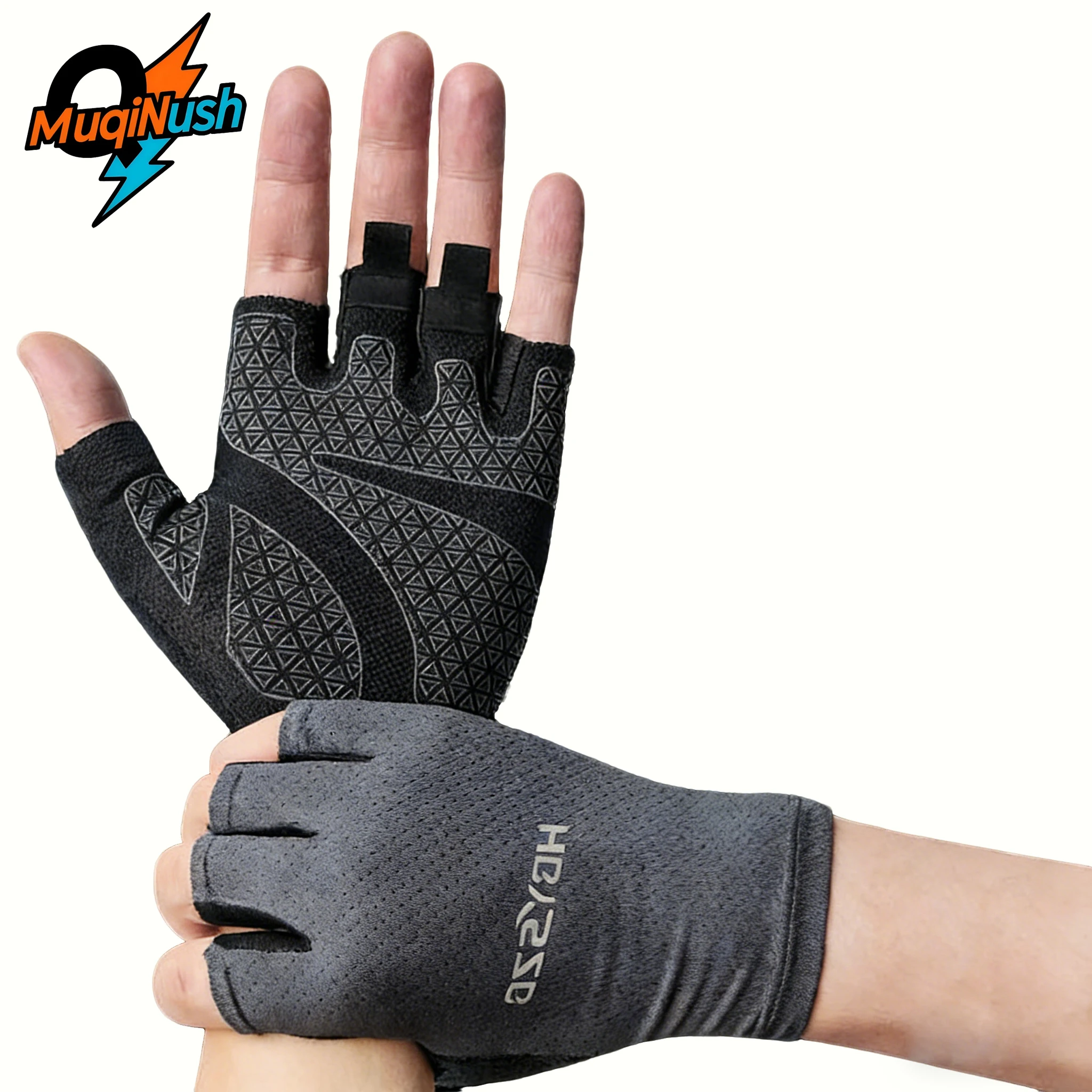 

MuqiNush Anti-Slip Half Finger Workout Gloves,Breathable Cycling Gloves with Silicone Grip,for Gym,Biking,Fitness Outdoor Sports