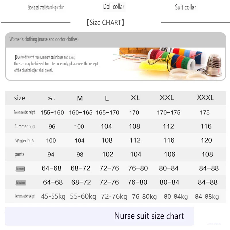 زي ممرضة نحيف بأكمام طويلة ، وردي ، أبيض ، أزرق ، بدلة منقسمة ، معطف مستشفى ، وزرة ، مختبر ، طبي ، طوق