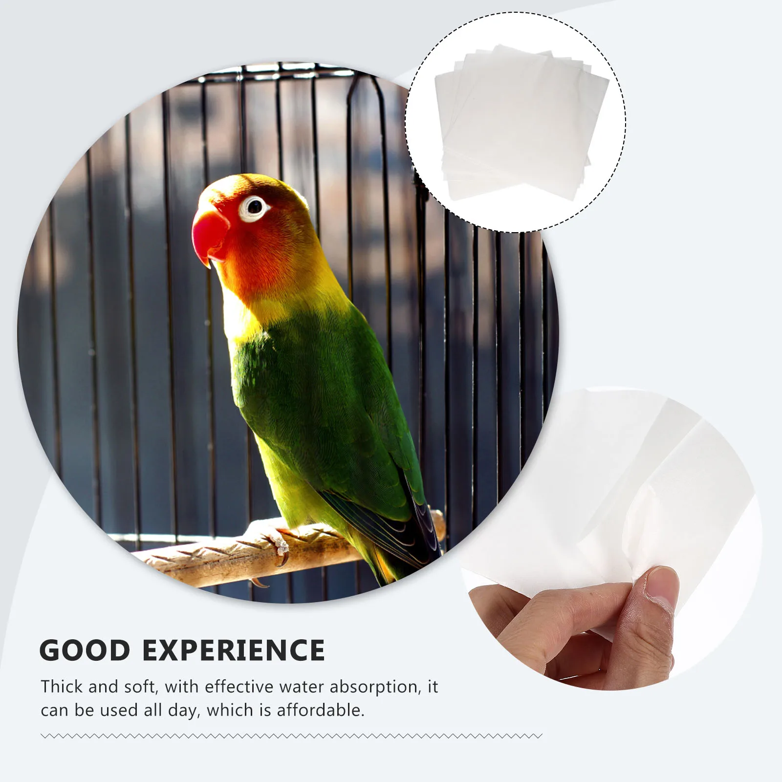 

100pcs Parrot Water Absorption Mat Disposable Liner Pad Odor Control Cushion For Bird Cleaning Pet Supply Liner Paper Breathable