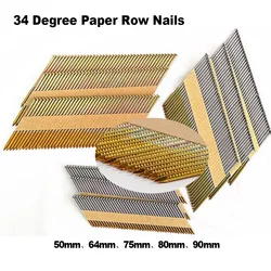 34 Degree Paper Row Nails Finishing Brads Nails Window Build-up For PSN9034 Air Strip Nail Gun Floor And Wall Framing