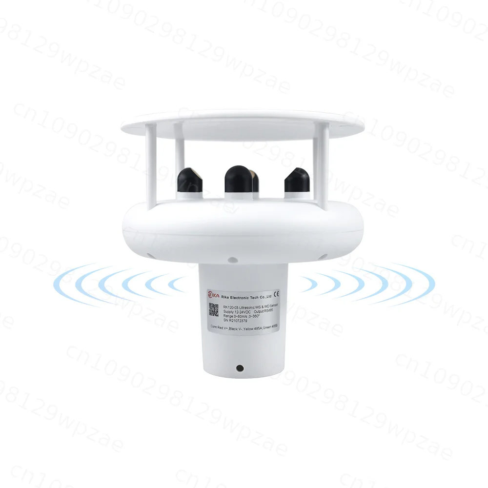 Rika RK120-03 Meteorological Mini Compact RS485 Weather Station Ultrasonic Anemometer Wind Speed 0-60m/s 2% Accuracy