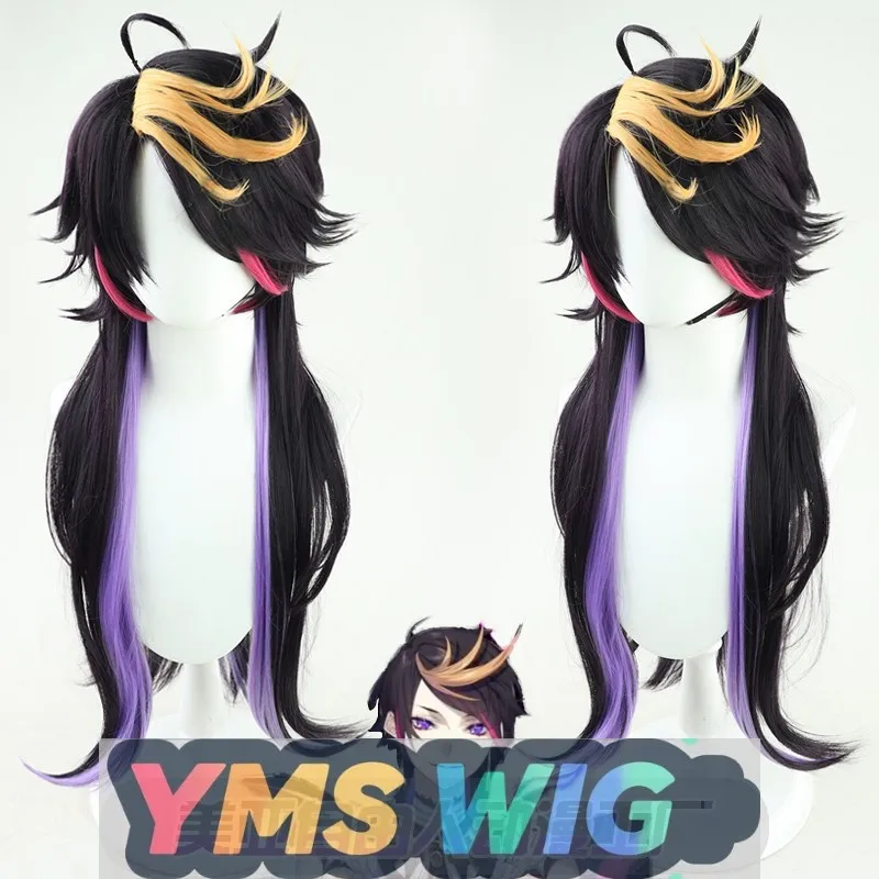 

【YMS WIG】Virtual Streamer VTuber Rainbow Society ShuYamino New Member Cosplay Wig Deep Purple Highlight