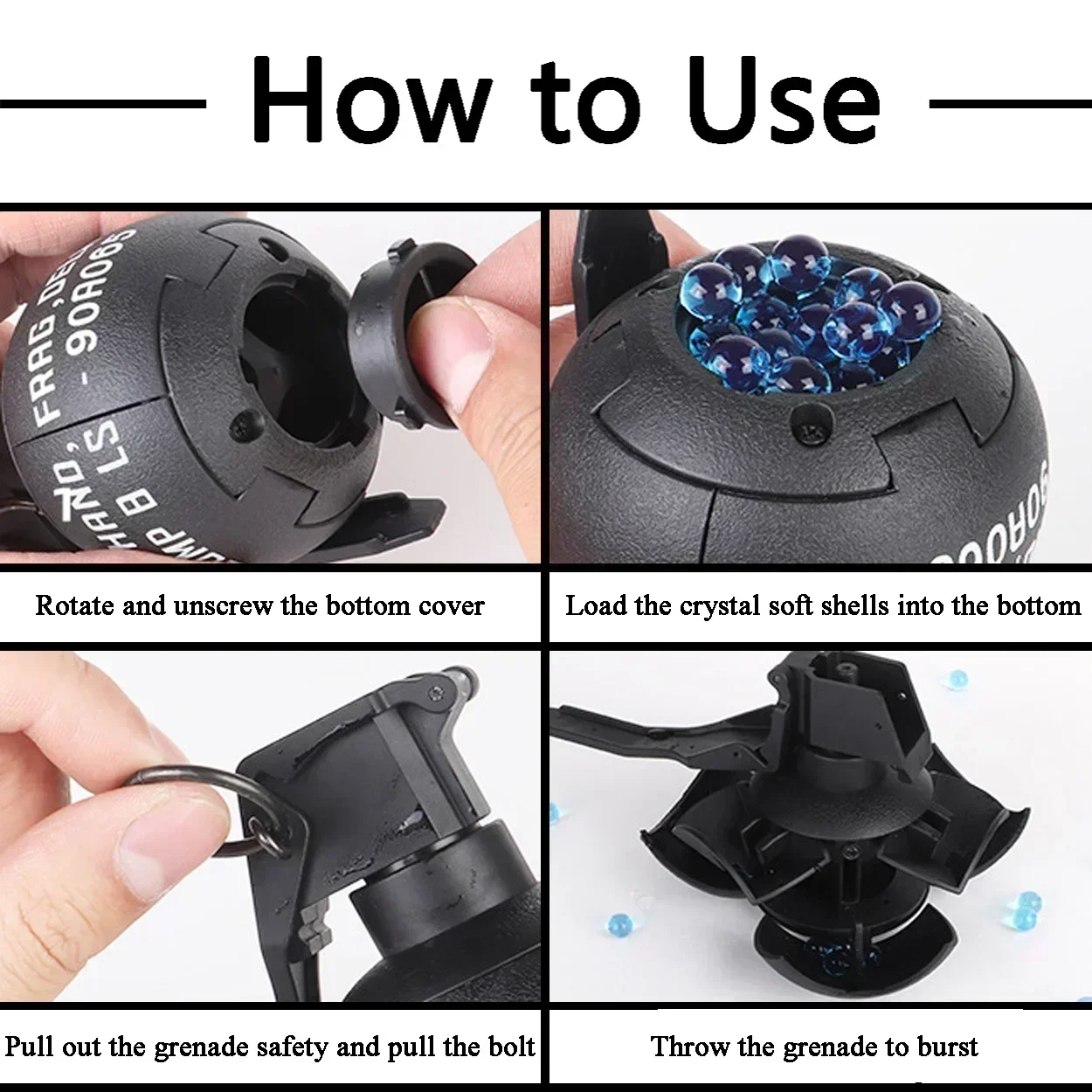 Granaty dymne AQTactical Model M67 Granat wybuchowy Granat wodny Granat dymny skaczący i inne 10 różnych modeli granatów airsoftowych