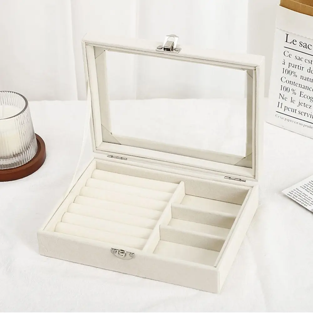 กล่องจัดระเบียบวางซ้อนกันได้กล่องจัดเก็บเครื่องประดับกำมะหยี่ตู้โชว์ลิ้นชักจัดระเบียบถาดแหวนสร้อยข้อมือสร้อยคอ