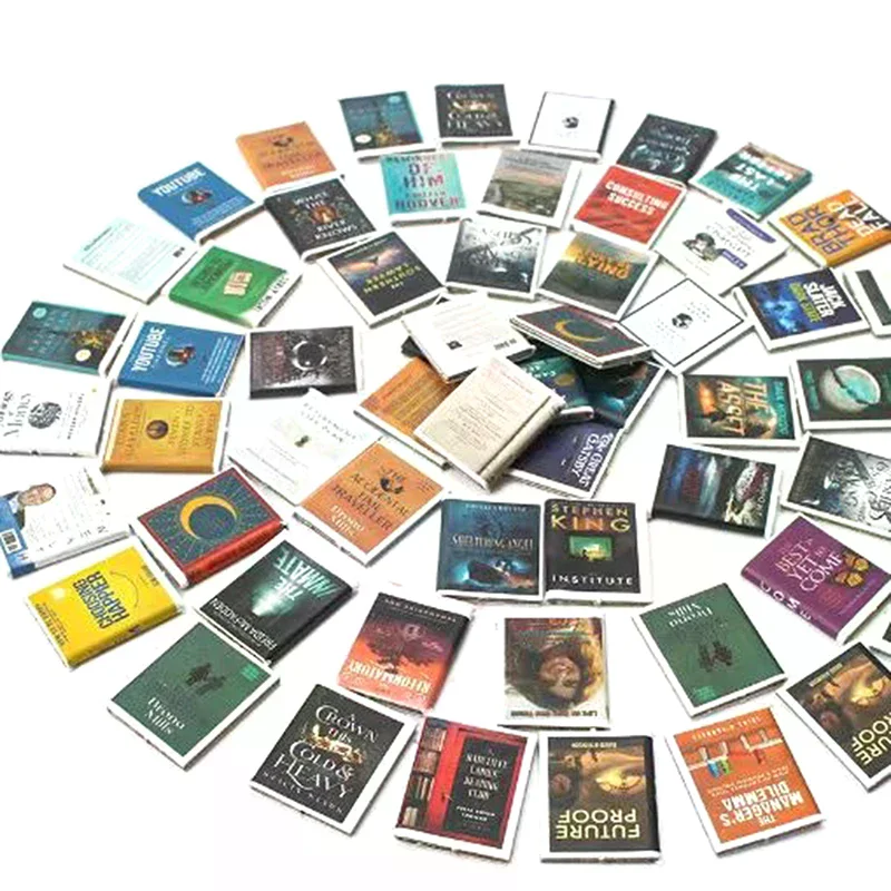 50 قطعة دمية مصغرة الكتب الصغيرة نموذج اكسسوارات الأثاث متعة مكتبة كتاب الرجل الصغير
