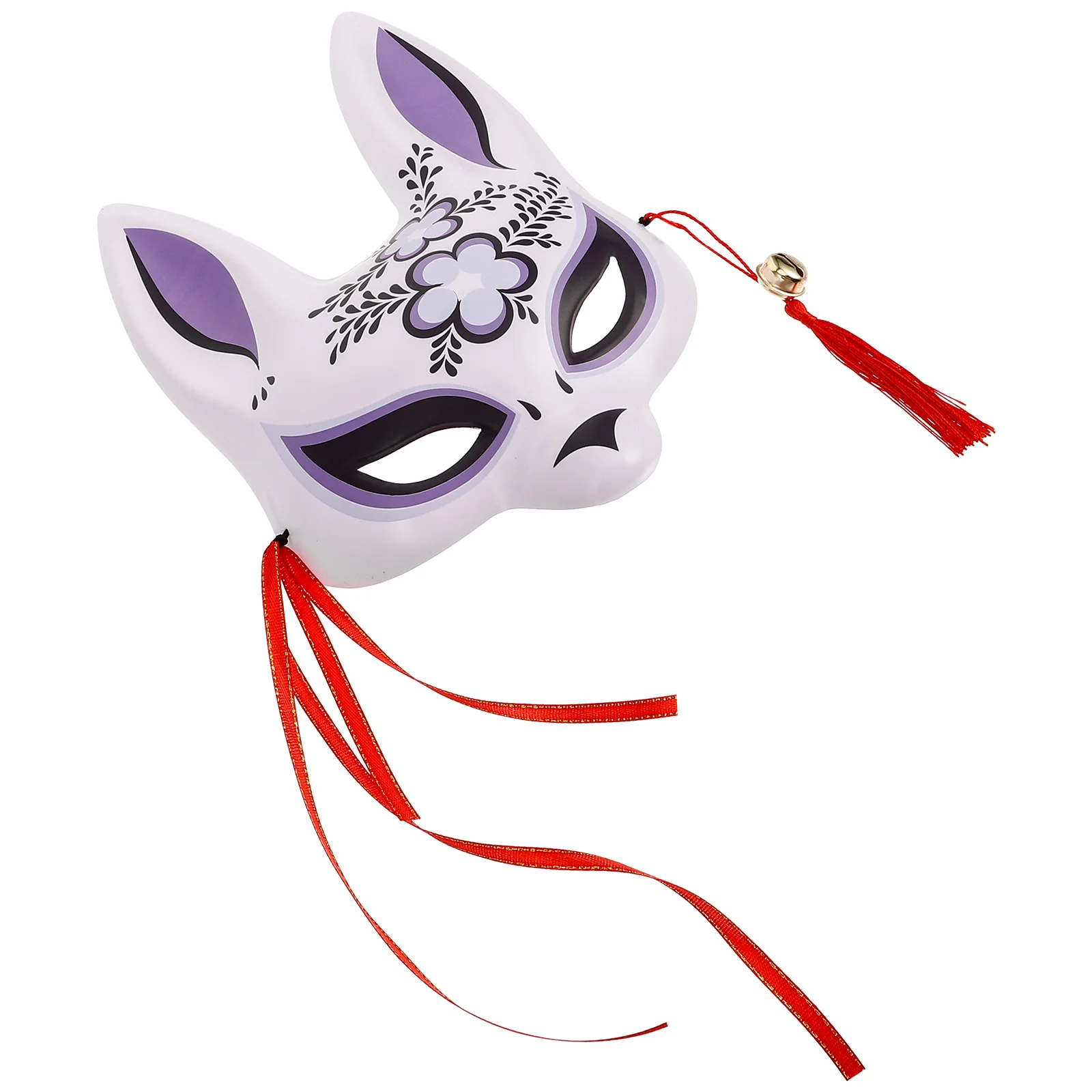 

Fox Demon Mask Japanese Style Animal Carnival Cherry Blossoms Cosplay Foxes Half Face Pvc Decorative
