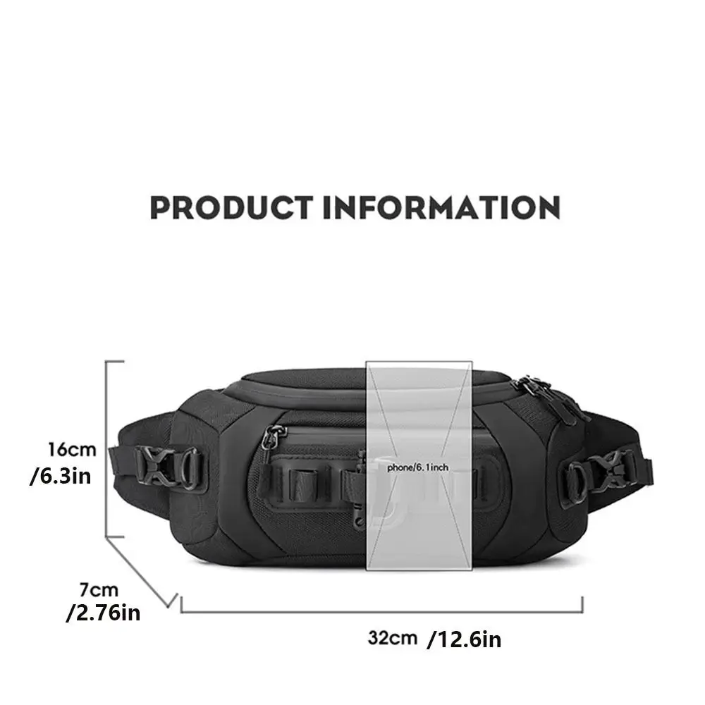 Мужская нагрудная сумка с регулируемым ремешком, противоугонная многоэтажная сумка через плечо, водонепроницаемая большая вместительная спортивная сумка через плечо для телефона