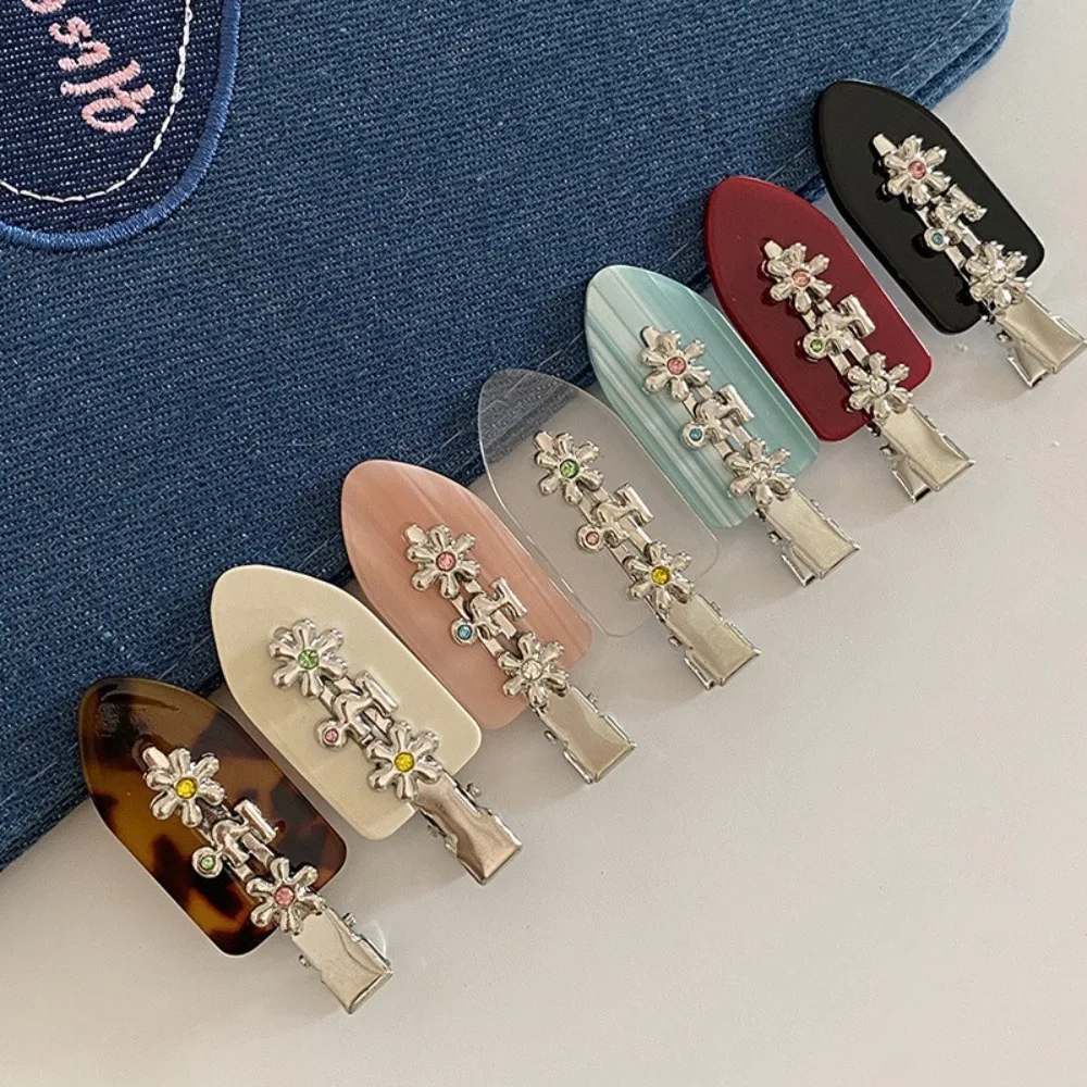 

Cute Sweet Rhinestones Duckbill Clip Acetate Sparkling Hair Clip Traceless Headwear Hair Accessories