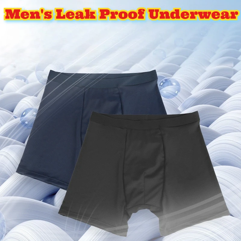 Intimo da uomo anti-perdite 3 strati assorbente ad asciugatura rapida boxer con controllo degli odori morbido elasticizzato confortevole non sfregamento