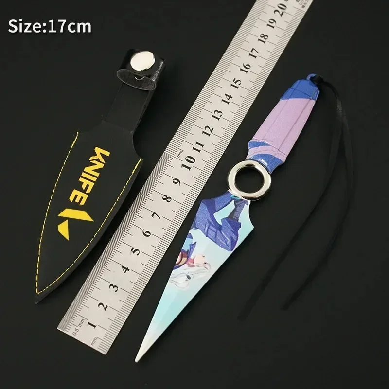 17CM Valorant Weapon JETT Kunai with Pattern Game Metal Melee Weapon Model Akcesoria Ozdoby Kolekcja Lalki Zabawka dla dzieci Prezent