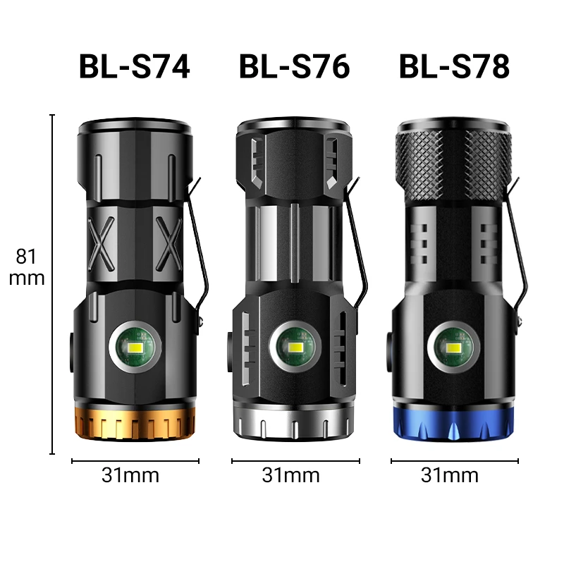 COBA High Power LED Flashlights Tail Magnet with Side Lights Mini Torch Camping Fishing Lantern USB Rechargeable Hat Clip Light