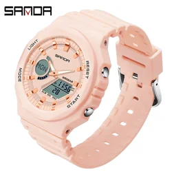 SANDA 6016  Masculino Outdoor Sports Watches Men  LED Digital Watches Military Waterproof Date Electronic Watch Boy Girl Relogio