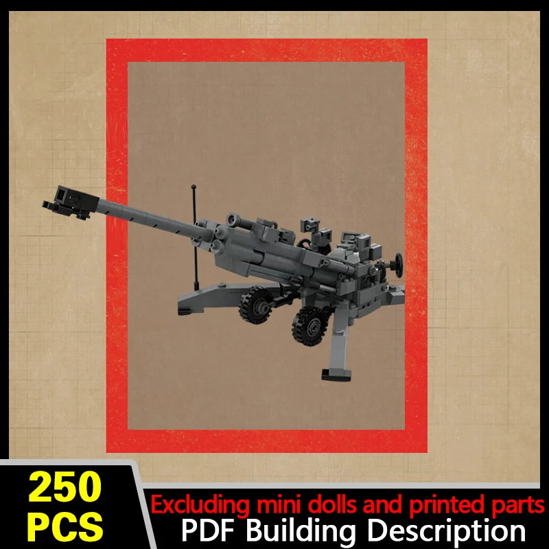 M777 Towed Howitzer Model MOC Building Bricks War Equipment Modular Technology Gifts Holiday Assemble Children Toys Suit