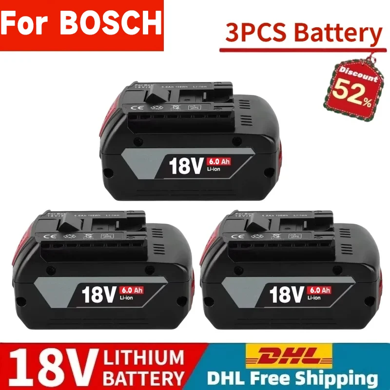 Batería NUEVA Original para BOSCH 18V GBA 18V 6Ah 18V Professional GBA GSR GSB BAT609G BAT622 BAT618G con indicador de nivel de batería