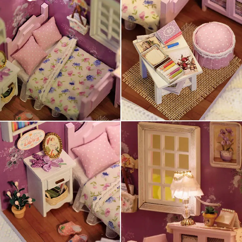 DIY Wooden Miniature Doll House Kit 3D Puzzle Assembly Building Kits With Furniture Decoration Dollhouse Toys For Birthday Gifts view 2