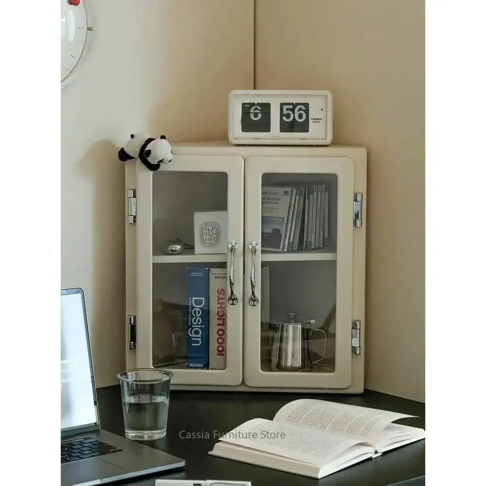 Corner Cabinet Bedroom, Mid-Century Display Shelf Desktop Collection, Designer Storage Showcase For Home Organizing