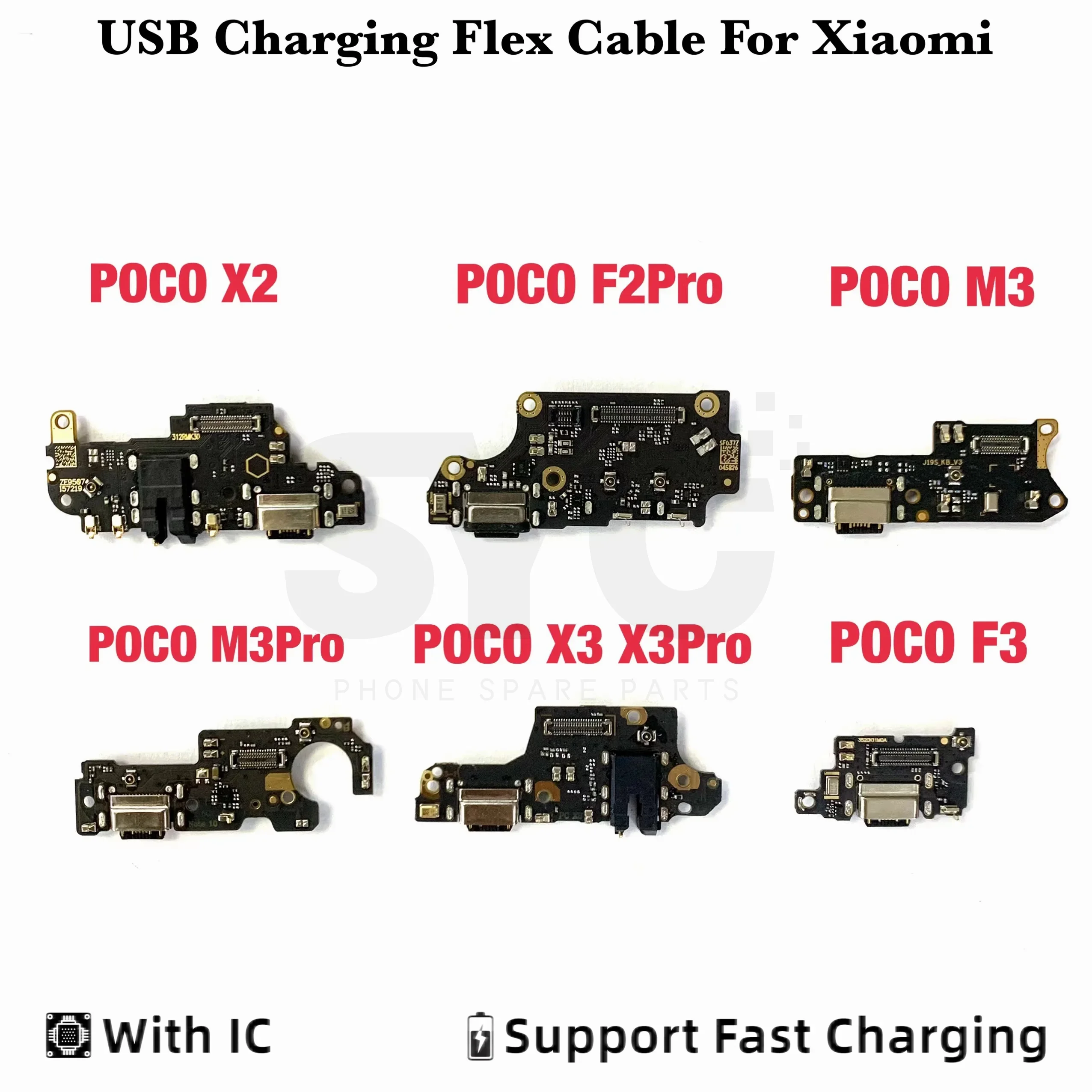 Good quality USB Charger Charging Port For Xiaomi Poco X2 F2 Pro M3 Pro X3 Pro F3 Dock Connector Microphone Board Flex Cable