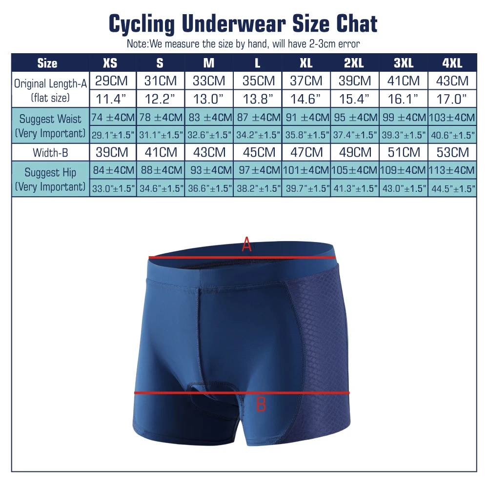 KEMALOCE Cycling Underwear Men 5D Gel Padded Shockproof Bike Shorts Blue&Grey&White&Purple Cycling Shots MTB  Bicycle Underpant