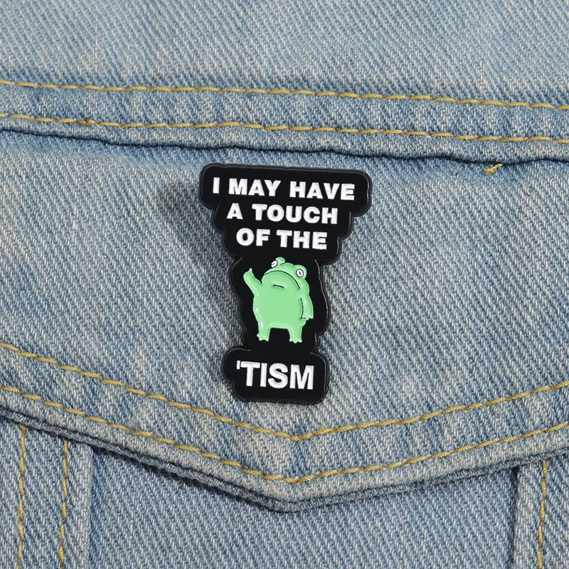 Cartoon frog-shaped badges, Fun little animal letter series alloy pins, accessory for clothing and bags, gifts for friends