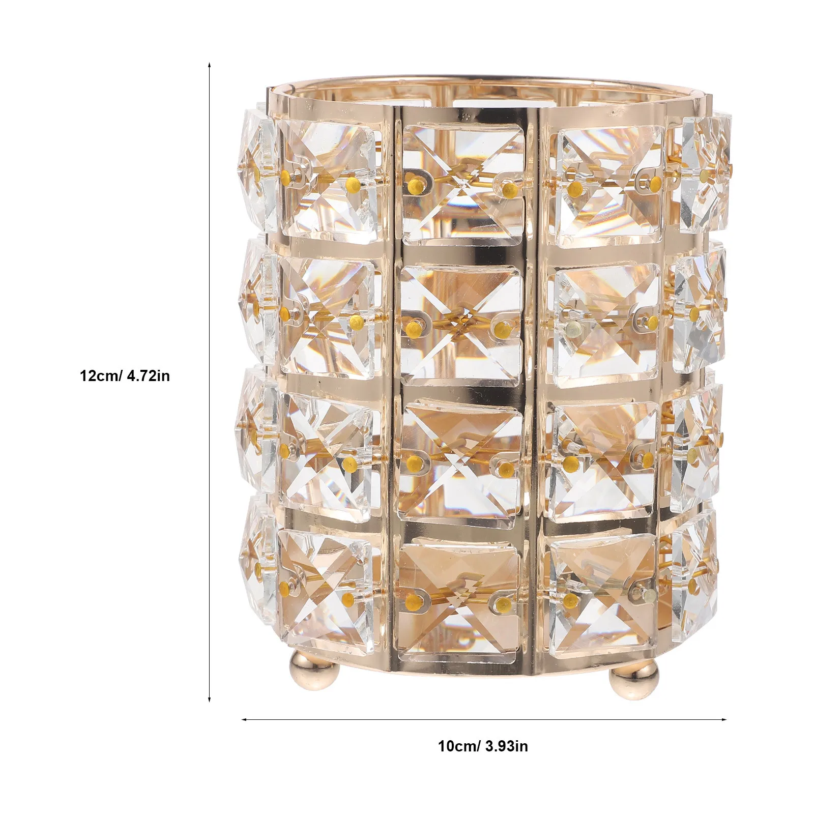 1 個クリスタルペンホルダー化粧ブラシ収納ホルダーデスクトップオーガナイザースタイリッシュなゴールデン家庭用ペン収納容器