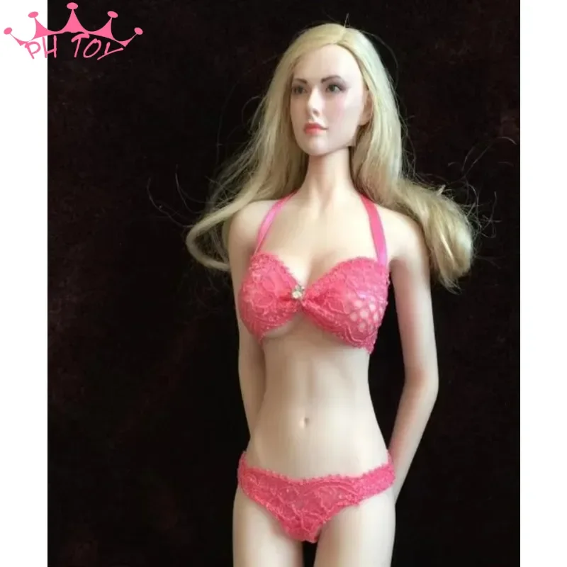 Lace Underwear 1/6 Scale Pink Attractive Lingerie Bra Briefs Set Clothes Model for 12'' Female Soldier Figure Doll  Accessory