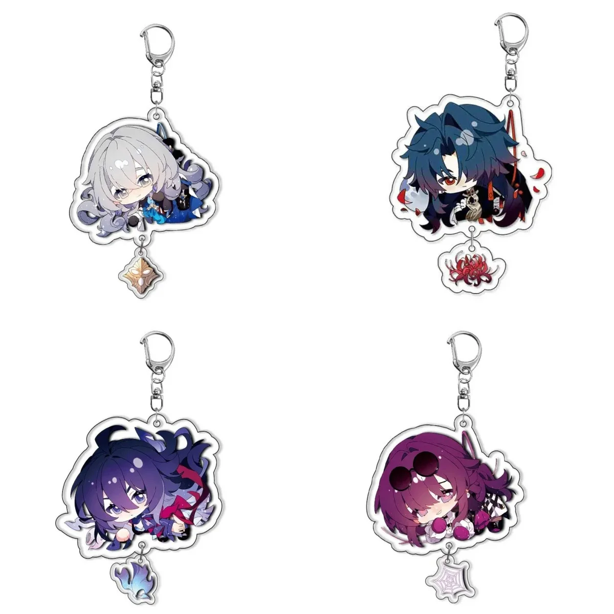 

Q Version Anime Honkai Star Rail Keychain Dan Heng Bronya Rand Asta Herta Himeko Figure New Game Acrylic Keyring Chaveio for Fan