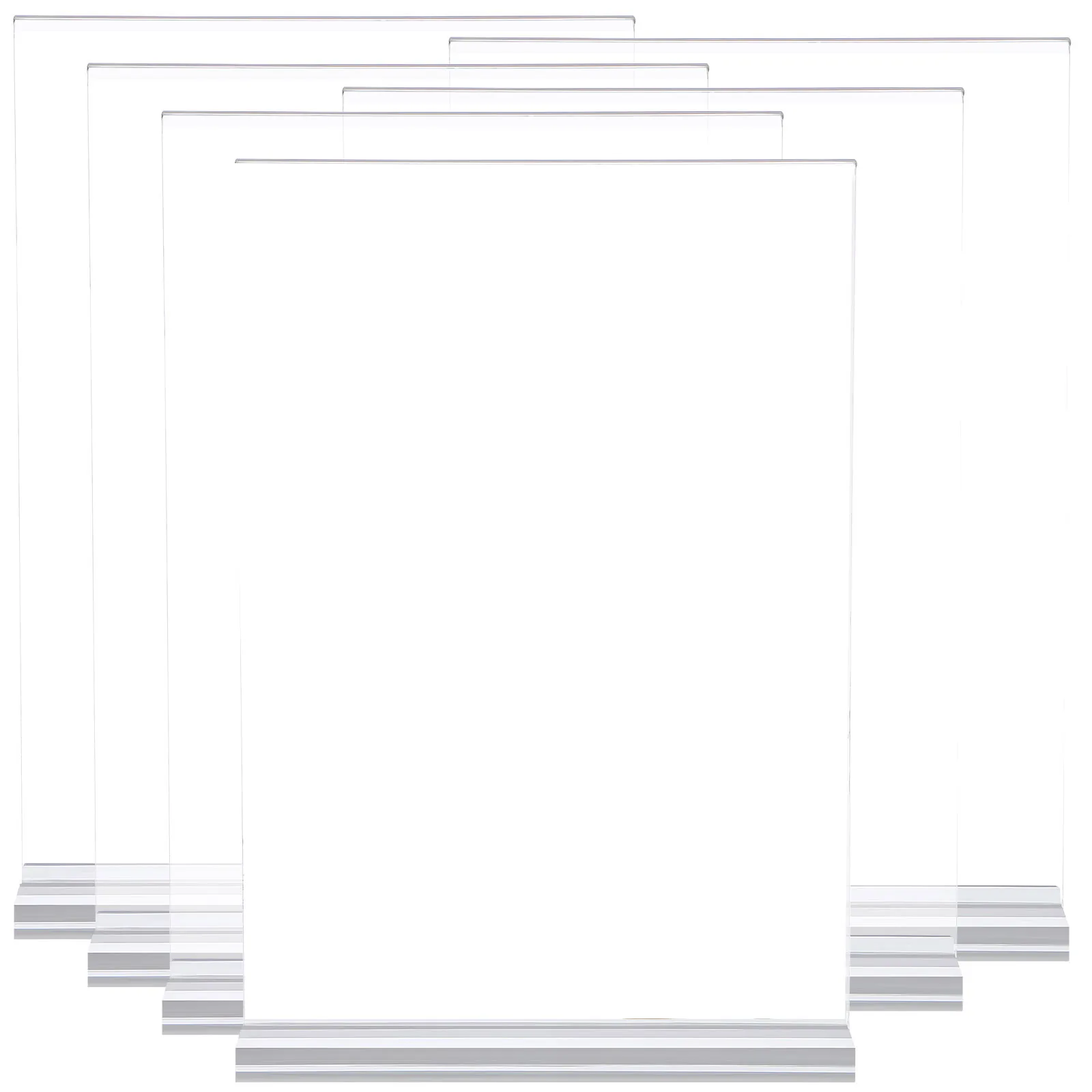

6 pcs Acrylic Display Stand Clear Sign Holder Brochure Pamphlet Menu Document Holder Tabletop Vertical Paper Stand Transparent
