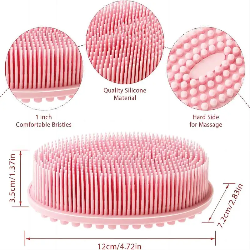 Bath And Shampoo Brush, Silicone Body Scrubber For Use In Shower, Exfoliating Body Brush, Premium Silicone Loofah, Head Scrubber